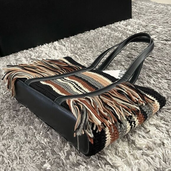 NWT Zara Striped Shopper Bag - Picture 9 of 11